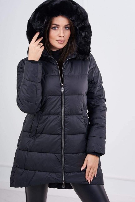 Ciepła kurtka plus size  ISOTTA czarna