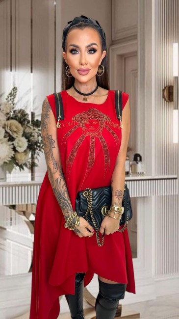 Sukienka plus size GOLDENE czerwona