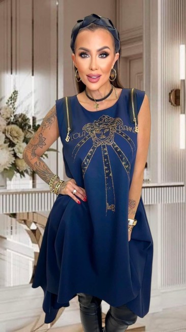 Sukienka plus size GOLDENE granatowa