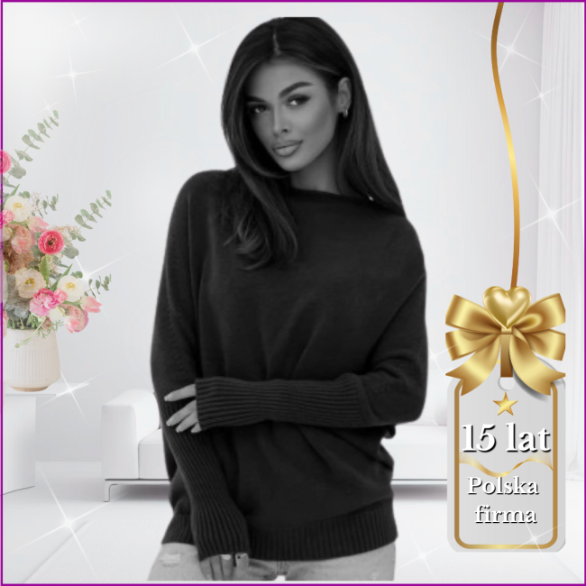  Sweter plus size MAGICZNY OTULACZ czarny 