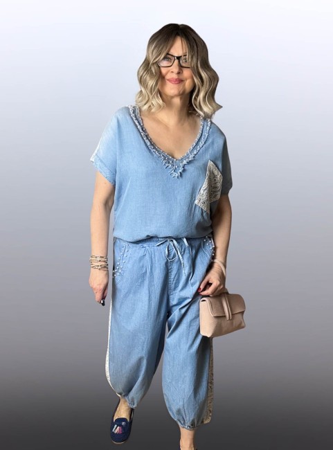 Jeansowy komplet oversize DŻINELLO