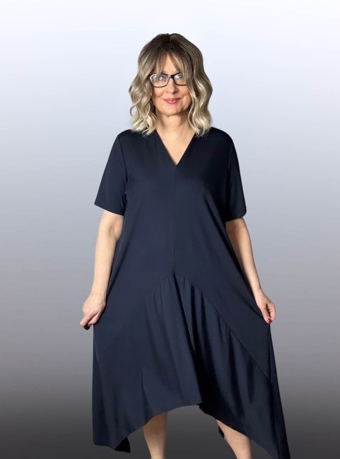 Elegancka sukienka plus size SORELLA granatowa
