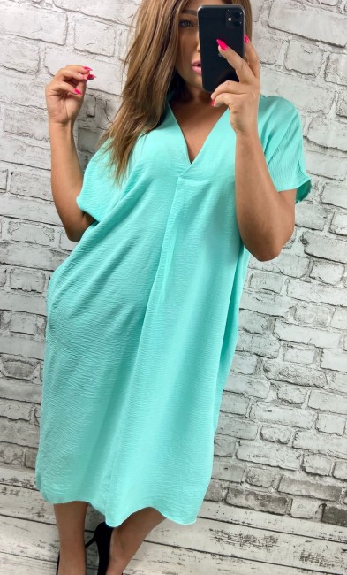Sukienka plus size BARDZO LUBIANA miętowa