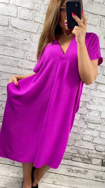 Sukienka plus size BARDZO LUBIANA fuksja