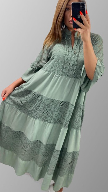  Sukienka plus size KORONKOWA MELODIA khaki