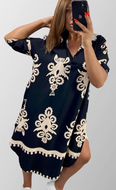 Sukienka plus size ARTYSTYCZNA czarna 