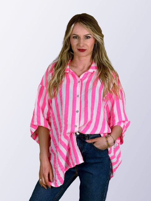 Bawełniana  koszula Z MUŚLINU I MARZEŃ różowa