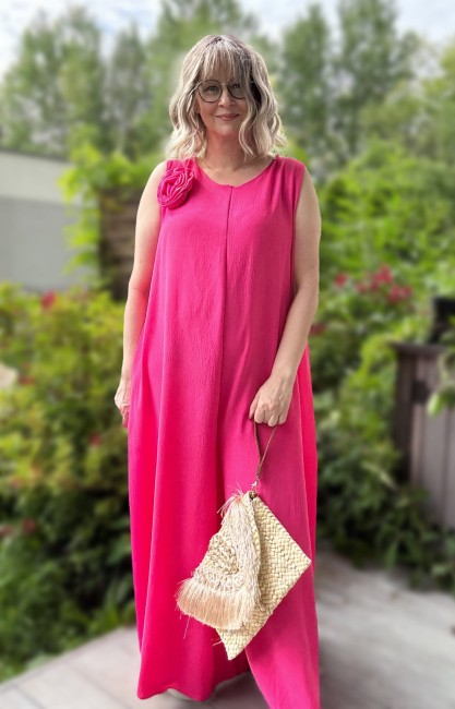 Kombinezon plus size LETNIA ROSA fuksja 