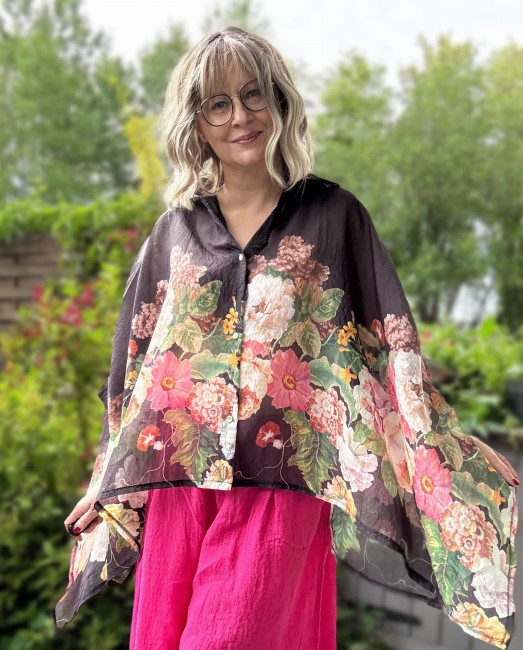 Zwiewna koszula plus size LETNI SZEPT grafitowa