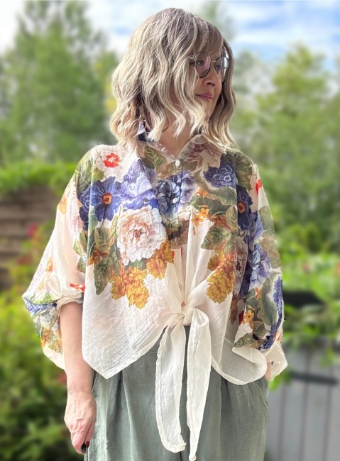 Zwiewna koszula plus size LETNI WIATR niebieska 