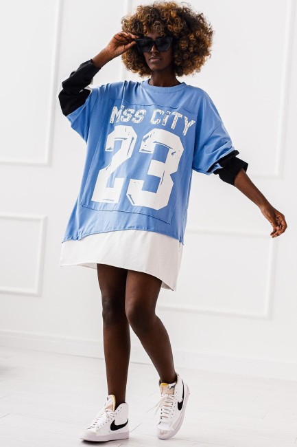 Bluza plus size STYLOWA 23 niebieska