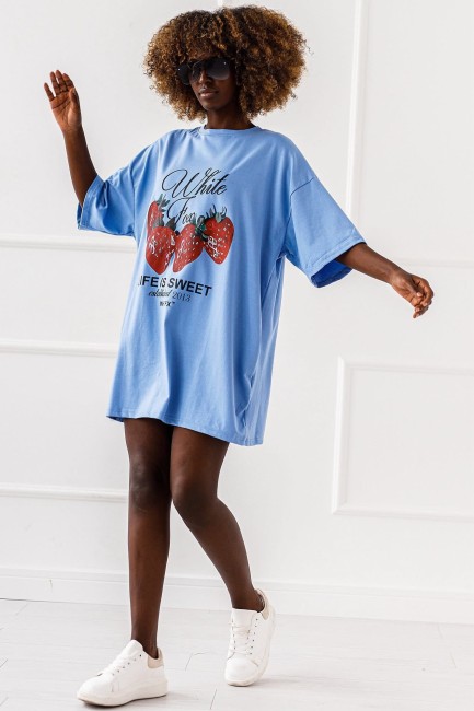 Bawełniana tunika plus size  LATO JAK MALOWANE 