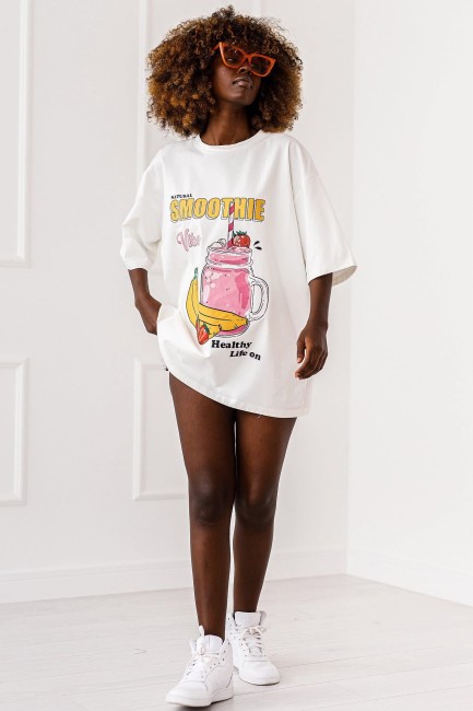 Bawełniana tunika plus size  LATO JAK MALOWANE 