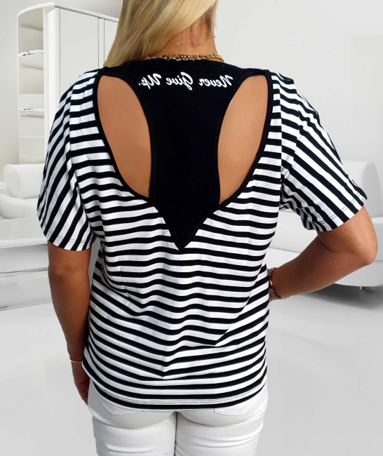 Wiskozowa  tunika plus size Z TYŁU SZAŁ czarna