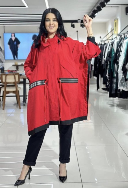 Kurtka plus size Z MARZEŃ czerwona