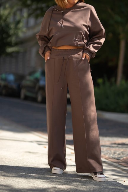 Spodnie plus size DRESIAKI brązowe od BASTET 