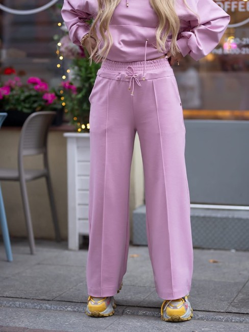 Spodnie plus size DRESIAKI lawendowe od BASTET 