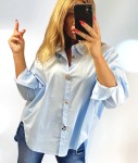 Koszula BROSZKOWA plus size niebieska