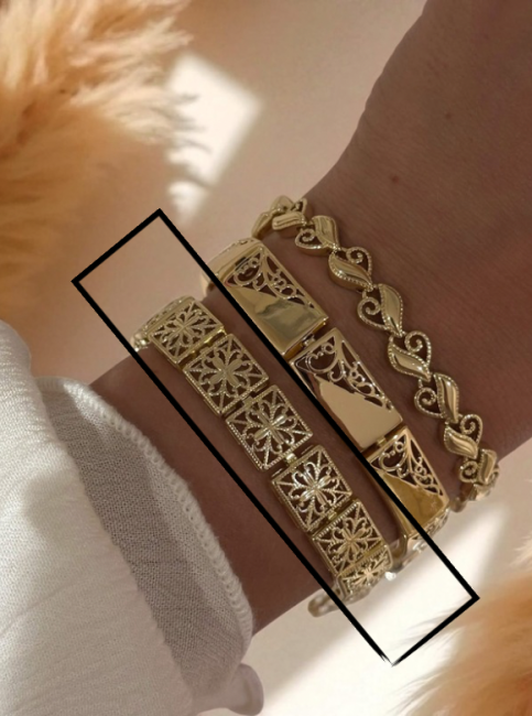 Bransoletka koronkowa w kolorze złotym