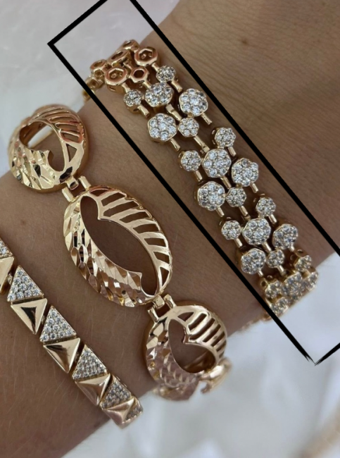 Bransoletka cyrkoniowa w kolorze złotym