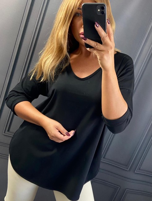 Bawełniana tunika plus size CLARO czarna
