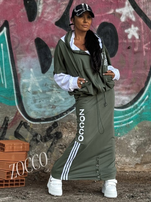 Bawełniany komplet plus size ZOCCO QUENN khaki