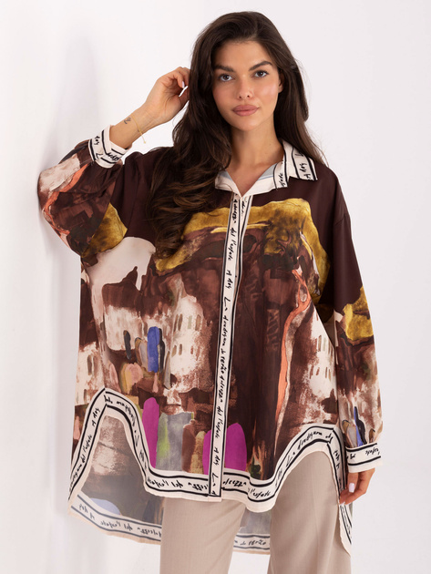 Koszula plus size FINEZJA brązowa