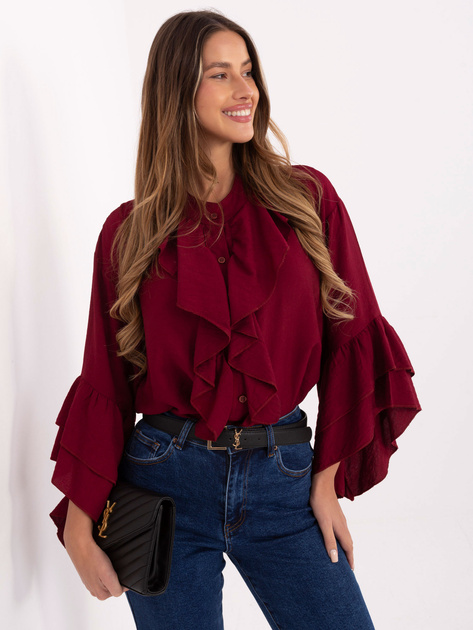 Koszula plus size FIORINA bordowa