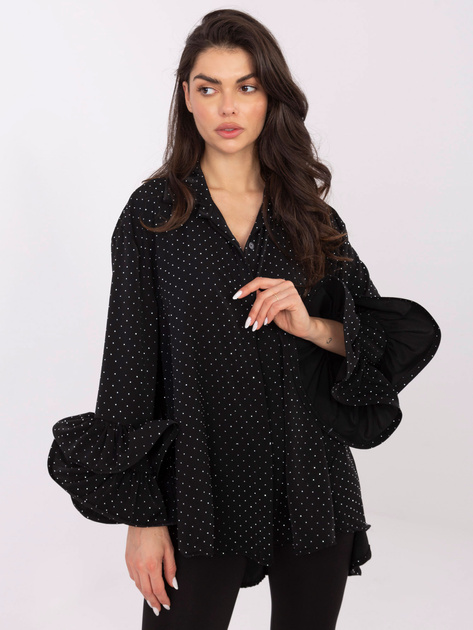 Satynowa koszula plus size MIGOTKA czarna