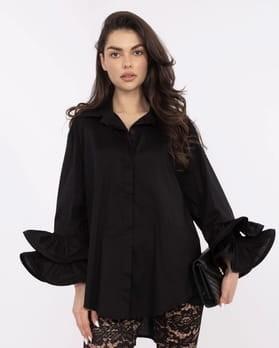 Bawełniana koszula plus size WENUS czarna