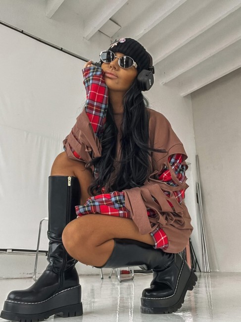 Bawełniana bluza plus size ZOCCO LUZARA brązowa