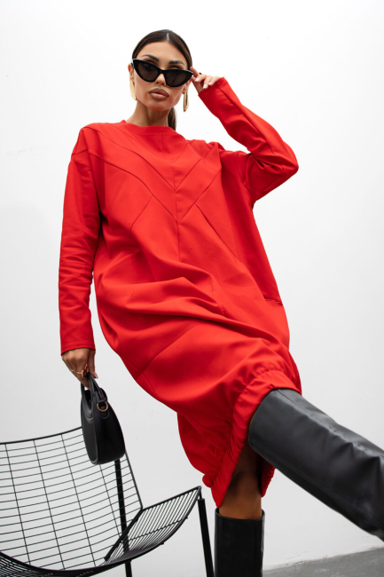 Sukienka plus size VECTOR od Miss City Official czerwona