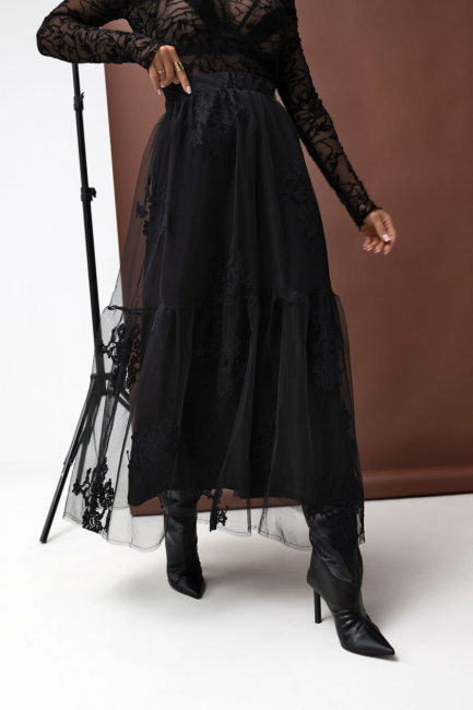 Tiulowa spódnica STILL AUTUMN czarna