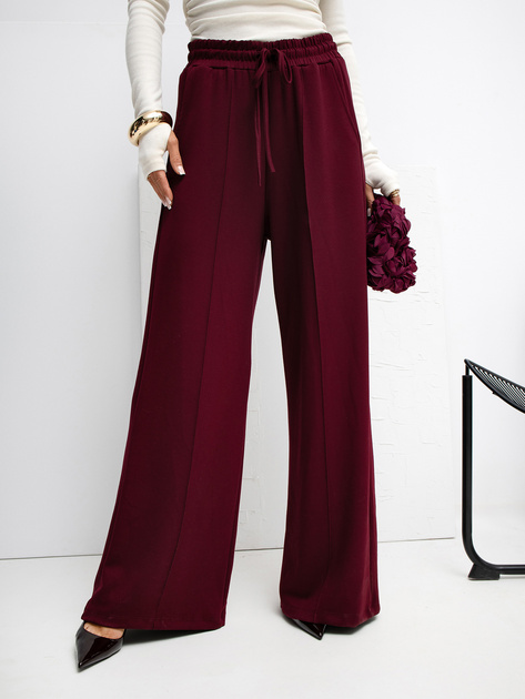Spodnie masełkowe  plus size VANI bordowe