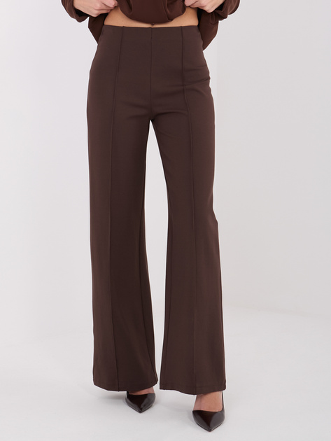 Elastyczne eleganckie spodnie plus size GRACE brązowe