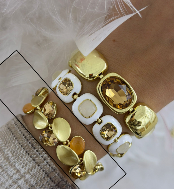 Bransoletka premium z szampańskimi kryształami