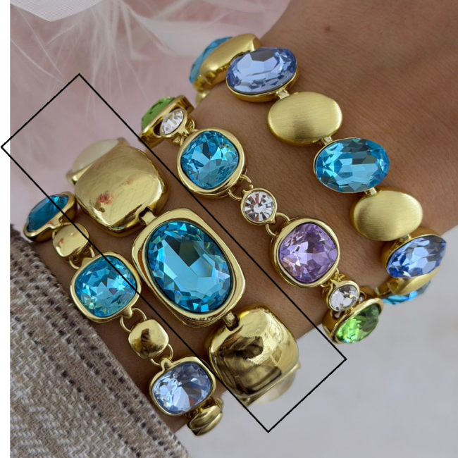 Bransoletka premium z turkusowym kryształem