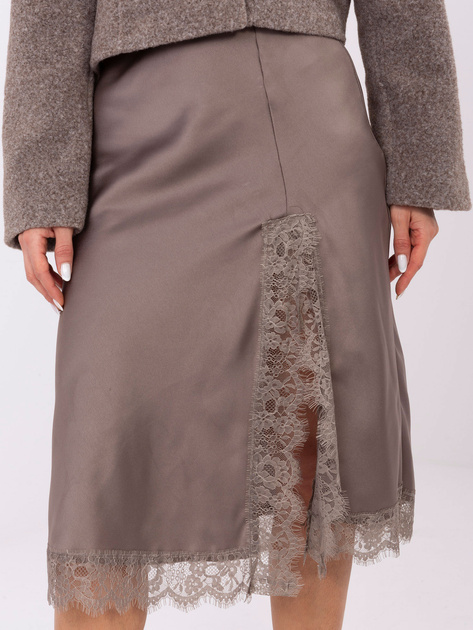 Satynowa spódnica KORONKA latte