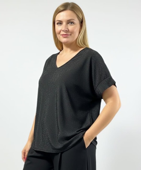 Tunika bluzka plus size LUMINA czarna
