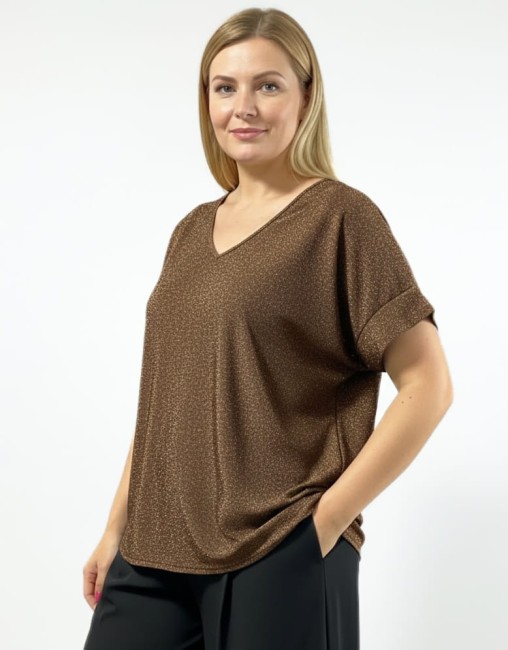 Tunika bluzka plus size LUMINA złota