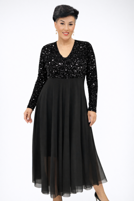 Cekinowo tiulowa sukienka plus size CELESTIA
