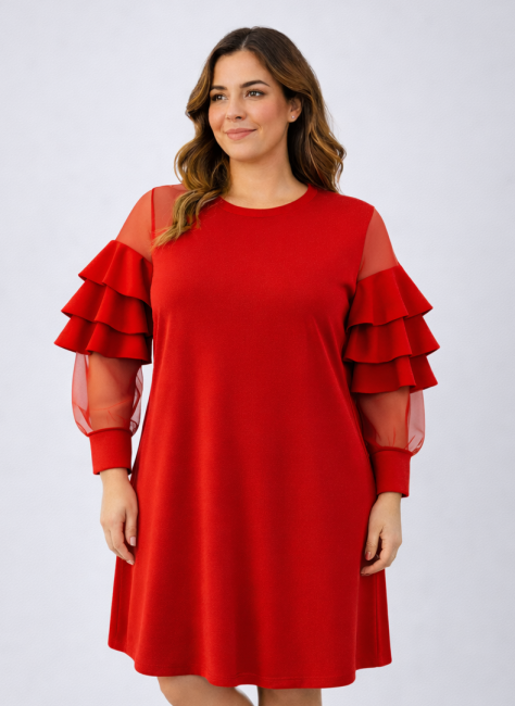 Elegancka sukienka plus size GRACE czerwona