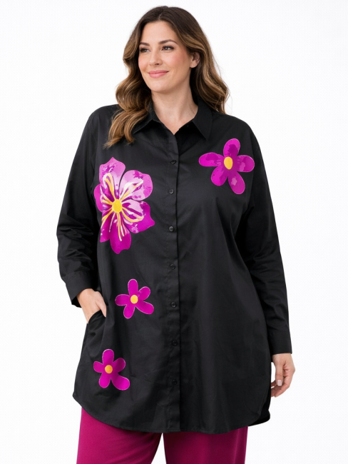 Bawełniana koszula plus size KWIATULA