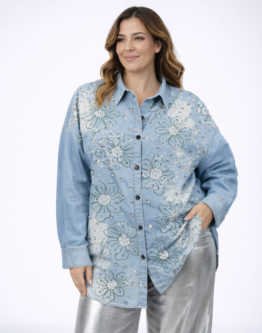 Jeansowa koszula plus size MAGIA BLASKU