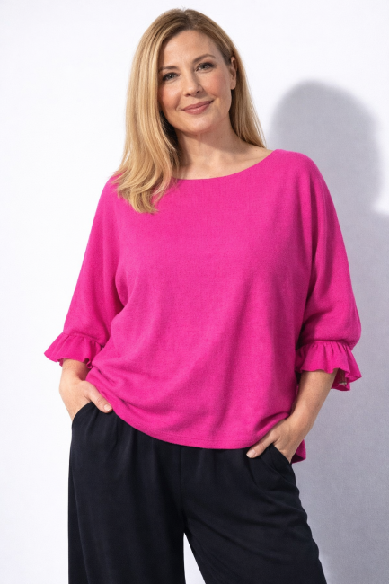 Oversizowy sweterek CZARUJĄCY fuksja