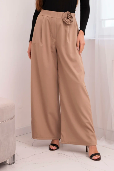 Eleganckie spodnie oversize RÓŻA latte