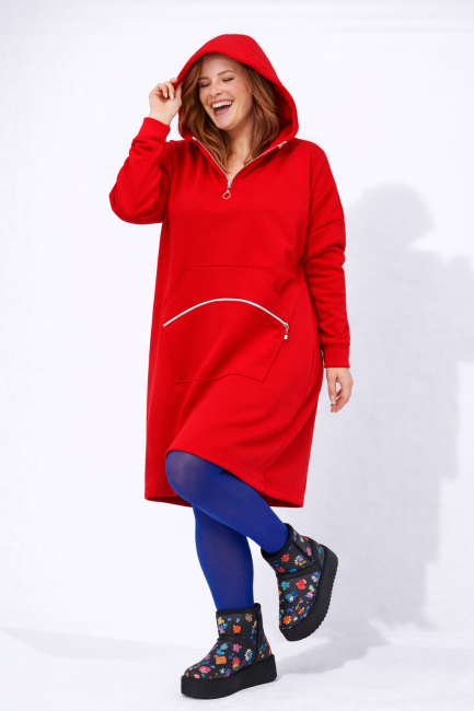 Sukienka plus size PRZYTULNA czerwona