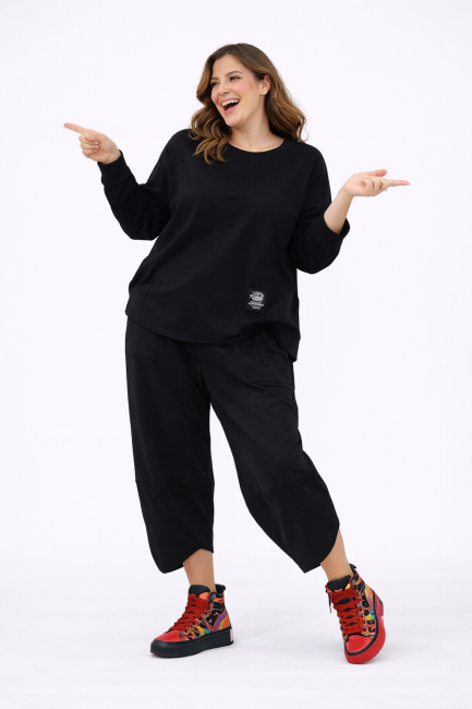 Bawełniany dres plus size TEN ULUBIONY czarny