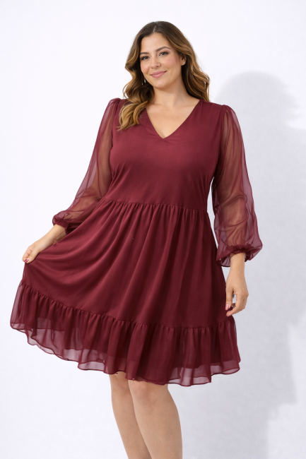 Sukienka plus size TiuLova bordowa