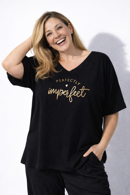 Bawełniana tunika plus size  PERFECTLY czarna